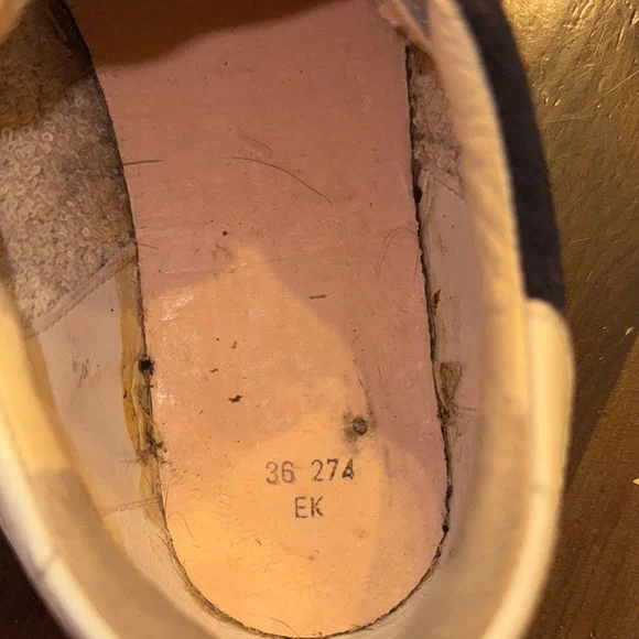 Golden Goose Navy Suede 36 EUC Blue Suede Sneakers with Silver Star White trim - Picture 6 of 9